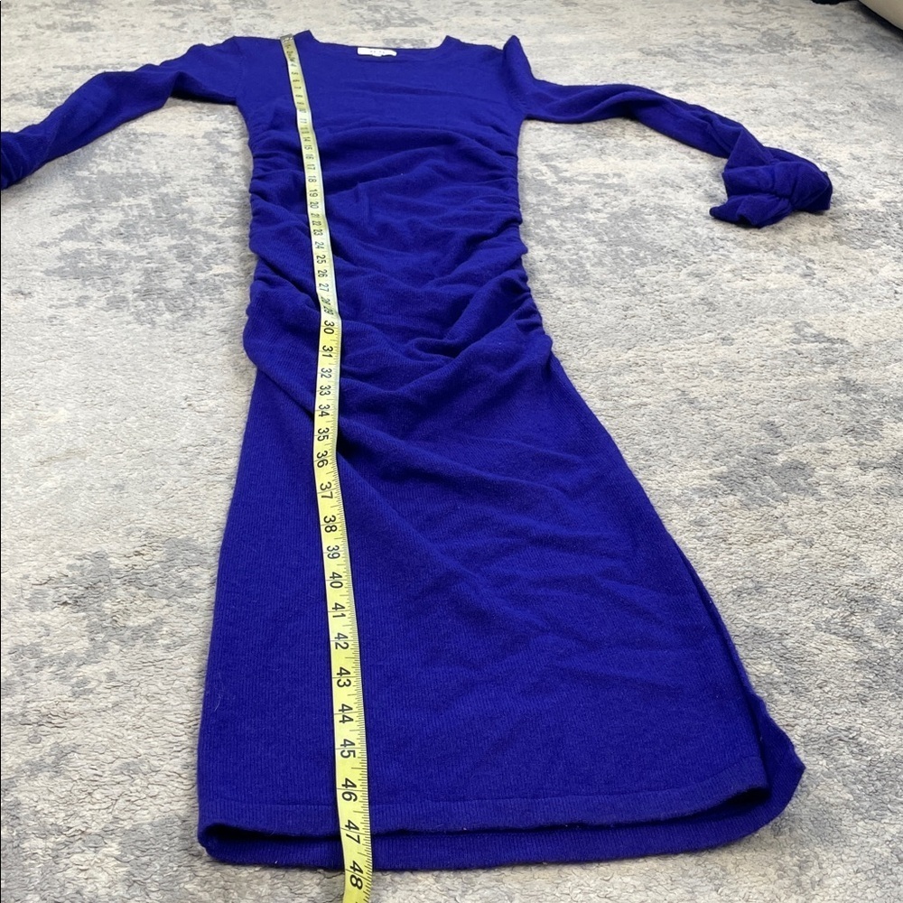 New Reiss Charley Ruched Long Sleeve Sweater Dress Wool Blend Purple Sz XS - Picture 11 of 16